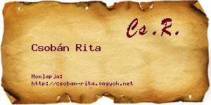Csobán Rita névjegykártya