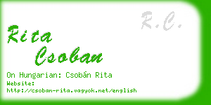 rita csoban business card